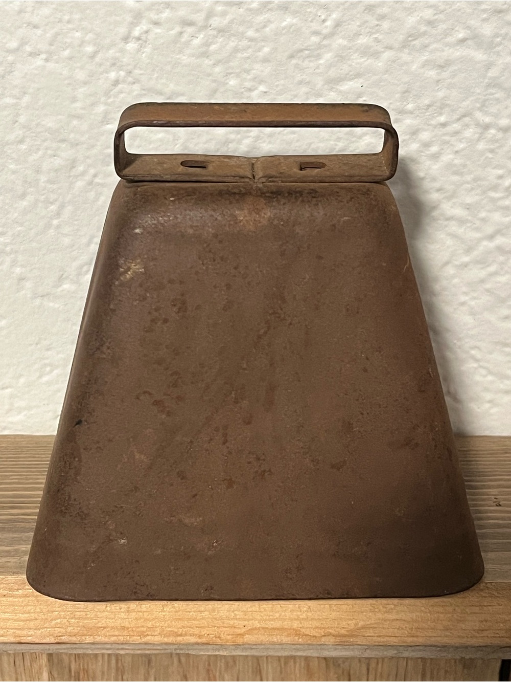 Rustic Copper Cowbell with Handle - Brown
